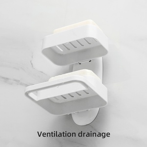 <b>Bathroom</b> <b>Accessories</b> Shower Holder Tier Soap Case Holder Double Layer Soap Storage Rack Drainable Tray Soap Dish - Product Image 5