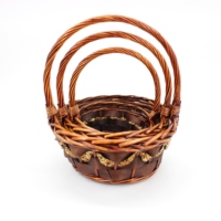 Panier à linge en saule fait main, paniers à fleurs en saule naturel, paniers à fleurs artisanaux et paniers alimentaires, avec échantillons fournis