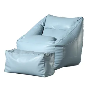 Faux leather bean bag chair, water resistant beanbag sofa lounger