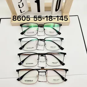 Shenzhen Pure Titanium Metal IP Galvanizado Hombres Gafas de negocios Marco de moda Marco de cejas para <span class=keywords><strong>miopía</strong></span> Uso óptico - Product Image 4