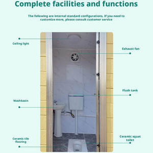 Chinesische Fabrik Günstiger Preis Stahl Vorgefertigte Tragbare Mobile Toilette Camping-Toilette Dusche für Außenbereich Öffentliche Schule - Product Image 3