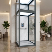 Ascenseur panoramique à traction pour maison 220V, gaine en acier inoxydable, entièrement vitré, 700-800kg, avec système de contrôle intelligent, garantie 2 ans