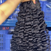 Extensions de cheveux humains naturels en vrac pour femmes noires, tissages de cheveux bruts indonésiens bouclés, provenant d'un seul donneur