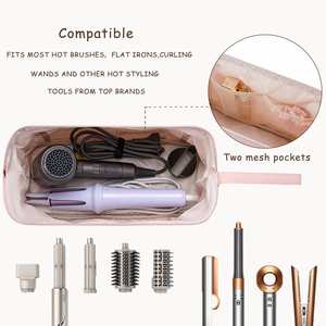 Grande Trousse de Voyage Matelassée Imperméable pour Outils Coiffure avec Motif Nœud – Étui de Rangement Organisé pour Accessoires de Coiffure - Product Image 4