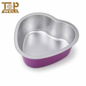 70x66x20mm 40ml Lila Umrandete Herzförmige Aluminiumfolie-Schale Einweg-Premium-Mini-Kuchenform mit Deckel für Hochzeitsfeier-Gastgeschenke Ailine - Product Image 1