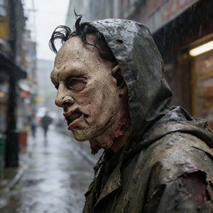 Masque effrayant en latex sanglant avec cheveux bouclés pour Halloween, cosplay, fête d'<span class=keywords><strong>horreur</strong></span>, accessoire de déguisement pour adulte - Product Image 2