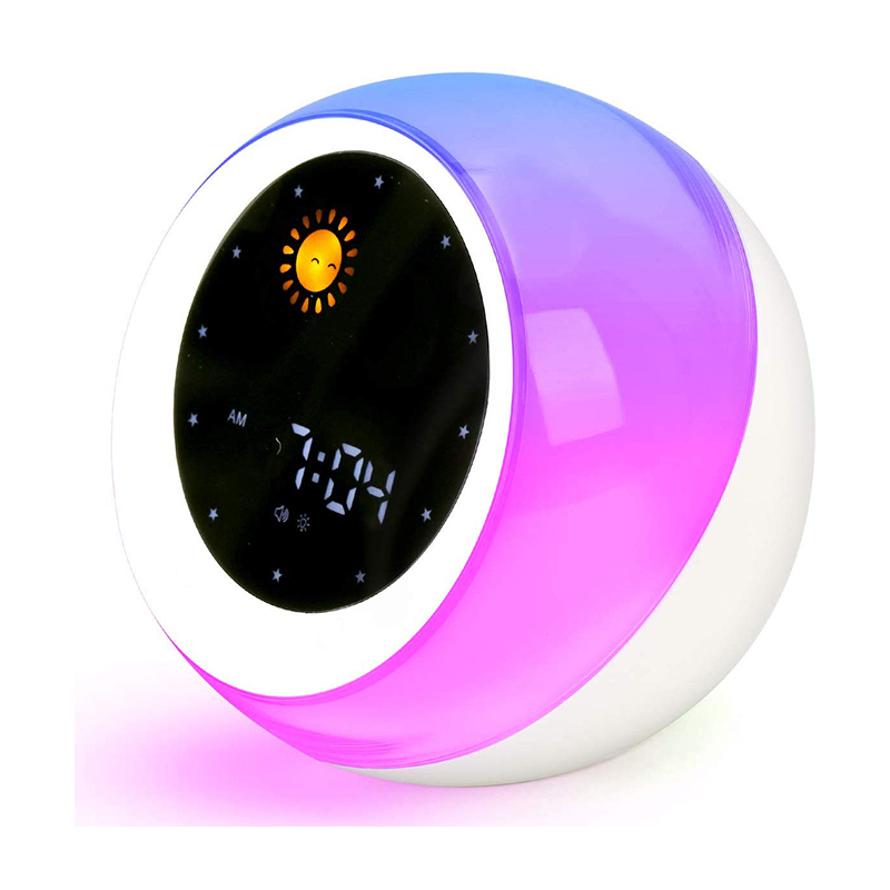 Mejor regalos de enseñar a los niños de dibujos animados Luna niños despierta luz y luz de noche reloj