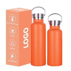 Gourde isotherme à double paroi avec logo personnalisé, 500 ml, 600 ml, 750 ml, 1000 ml, pour le sport et les activités de plein air, avec couvercle et poignée portables. - Product Image 2