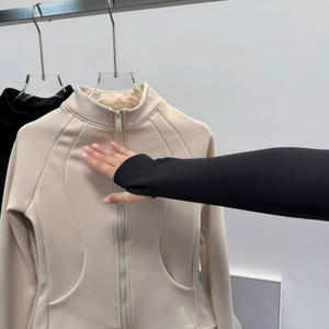 Veste de sport pour femme automne-hiver 2026, col chaud en velours, course à pied, cyclisme, fitness, polaire, yoga - Product Image 4