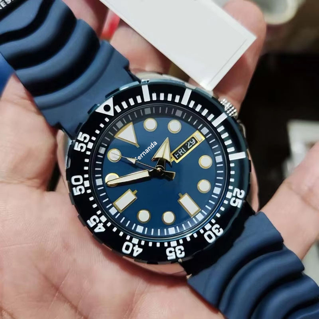 Explosive Stainless Steel Men's Mechanical Diver Sports Watch Sapphire Crystal Pointer Dial 43mm 100m Water Resistant