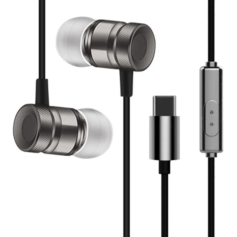 फैक्टरी मूल्य यूएसबी सी में-कान Mic के साथ Headphones वायर्ड यूएसबी प्रकार सी Earbud इयरफ़ोन