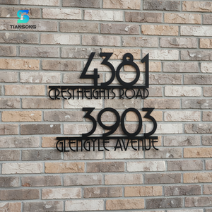 <span class=keywords><strong>Plaque</strong></span> de numéro de maison personnalisée en métal, logo d'entreprise en acier inoxydable, enseigne de nom de maison, effet 3D flottant, <span class=keywords><strong>plaque</strong></span> d'adresse extérieure - Product Image 1