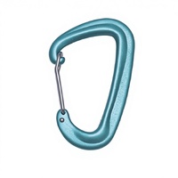 Mousqueton d'escalade HITEC 80 mm en aluminium 7075, finition par oxydation électrolytique, robuste, 12KN, avec crochet à ressort de type D