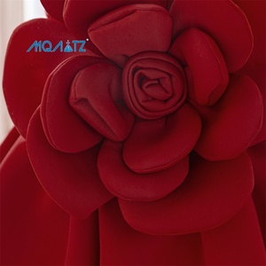 Abito da festa MQATZ per bambine, <span class=keywords><strong>costume</strong></span> alla moda con grande decorazione floreale in raso. - Product Image 5