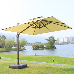 Design moderne logo personnalisé Parapluie en porte-à-faux pour l'extérieur publicité romaine <span class=keywords><strong>Parasol</strong></span> imperméable en aluminium coupe-vent avec base - Product Image 5