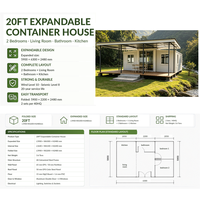 Maison conteneur modulaire préfabriquée de luxe, étanche, 40 pieds, en kit, structure en acier, mini-villa