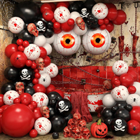 Kit d'arche de ballons d'Halloween sur le thème des maisons hantées, décorations de fête d'horreur avec crânes et yeux