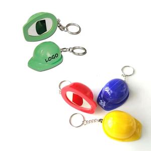 Custom logo Safety Helmet Keychain Plastic Bottle Opener <b>Key</b> Ring Hard Plastic Hat <b>Key</b> <b>Chain</b> - Product Image 2