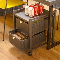 Support de rangement multicouche de type tiroir amovible pour la cuisine de bureau sous le bureau chariot à fruits et légumes vaisselle sur pied