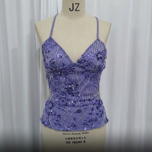 Débardeur court femme été 2025 – Camisole à sequins brodés et dos nu - Product Image 4