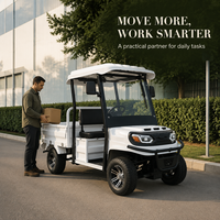 Chariot utilitaire électrique à 4 roues avec capot de benne, pneus tout-terrain, moteur 2500W, 30 km/h, certifié CE