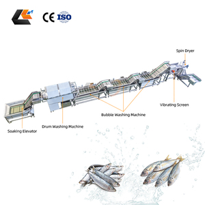 Ligne de machines automatiques de nettoyage de fruits de mer pour la lavage de laitues romaines, de moules et de poissons, à vendre - Product Image 6