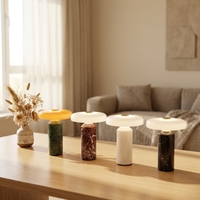 Lampe de table LED moderne sans fil avec abat-jour en verre marbré, commande tactile, intensité réglable, design minimaliste pour la lecture, la chambre à coucher, l'ambiance d'hôtel