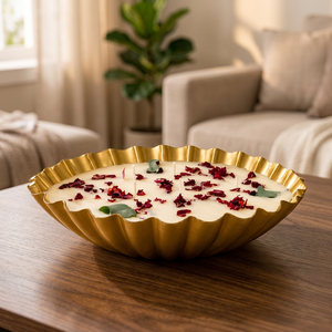 BuildtoSuit Crown Metal Bowl Handmade <b>Soy</b> Wax <b>Candle</b> with Gold Finish Christmas & Diwali Decor 22.5x5cm - Product Image 2
