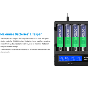 <span class=keywords><strong>Caricabatterie</strong></span> Universale VC8 a 8 Slot per Batterie 26650 <span class=keywords><strong>18650</strong></span>, Compatibile con Batterie Li-ion <span class=keywords><strong>18650</strong></span> 20700 21700 e Ni-MH AA AAA 1.2V - Product Image 2