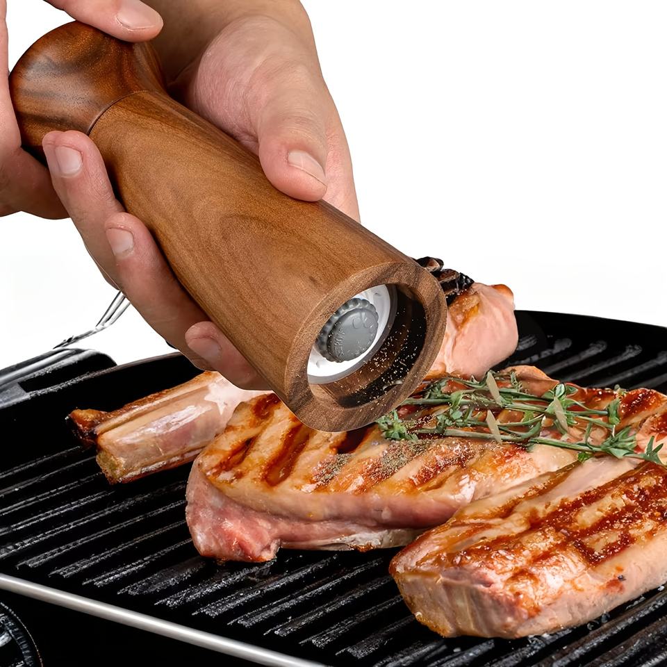 WOVTE Manual Pepper Grinder, Refillable Salt And Pepper Mill With - View #3