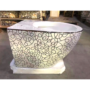 Gold <strong>Black</strong> <strong>Toilet</strong> Bowl Mesh Ceramic Prefab Luxury Bathroom Art Wall Hung Wash Basin <strong>Toilet</strong> - Product Image 1