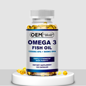 Fabricant de capsules d'huile de poisson oméga <span class=keywords><strong>3</strong></span> à prix d'usine OEM-Triple concentration 1200mg EPA 900mg DHA - Product Image 1