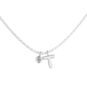 Dylam New Arrival <b>Initial</b> Letter Necklace S925 <b>Silver</b> 5A Zirconia T Alphabet 26 Letters <b>Pendant</b> Necklace - Product Image 1