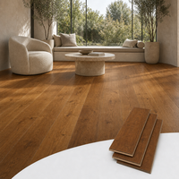 Parquet en bois naturel brossé, construction en bois d'ingénierie, placage en bois véritable pour projets d'aménagement intérieur