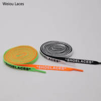 Coolstring 8mm lacets plats en silicone monocouche lettre anglaise imprimée "lacets" pour baskets chaussures de sport bottes