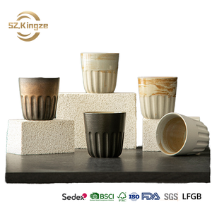 Tazze da caffè in gres gres 220ml stile giapponese moderno Wabi Sabi tazze da tè per regali - Product Image 1