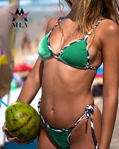 Costume da Bagno Sostenibile Personalizzato, Micro Bikini Brasiliano, Set di Costumi da Bagno Femminili, Abbigliamento <span class=keywords><strong>Sexy</strong></span> da Spiaggia Estivo - Product Image 3