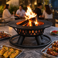 Barbecue d'extérieur rustique en fer sans fumée, 47 pouces, pour brûler du charbon et du bois, par Natural Gifts