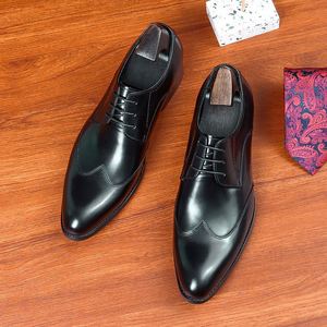 Chaussures habillées décontractées pour hommes, nouveau style luxueux et tendance, grandes tailles, à bout rond, en cuir véritable - Product Image 4