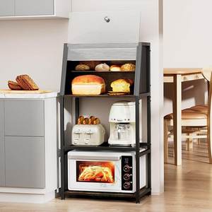 Étagère de boulanger 2-en-1 en bambou, boîte à pain au design rectangulaire moderne, étanche, écologique, grande capacité, rangement de cuisine à 2 niveaux - Product Image 1