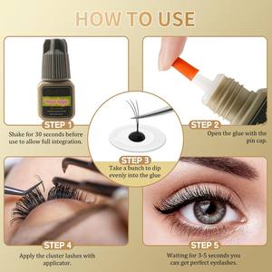 Colle liquide individuelle pour extensions de cils Dragon, séchage rapide 0,5s, forte, imperméable, sans alcool, longue durée, couleur noire, 5ml, privée - Product Image 2