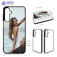 Coques de téléphone personnalisées en caoutchouc souple 2D par sublimation pour Galaxy A16, TPU noir avec insert métallique vierge pour Samsung A07/A17/A37/A27