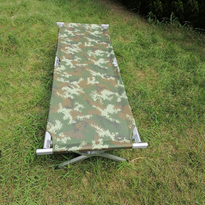 Venta al por mayor de China, camilla de cama de campo para acampar, marco de acero portátil para exteriores, cama plegable de camuflaje para acampar - Product Image 3