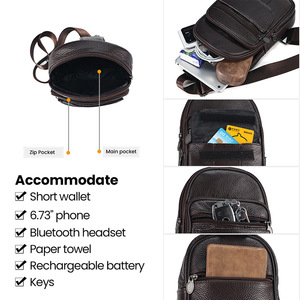 Sac bandoulière pour homme en cuir de vachette pleine fleur, durable, pour sports de plein air, usage quotidien, couleur unie - Product Image 4