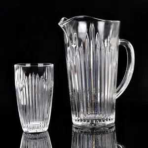 Factory Wholesale Middle East Hot Sale 7PCS Transparent Glass Water Jug Set with 6 Highball Glasses