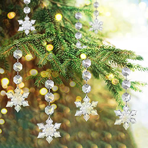 Home Party Hanging Snowflake <b>Chain</b> Christmas Tree Pendant Clear Acrylic Christmas Snowflake Christmas Tree Hanging Ornaments - Product Image 4