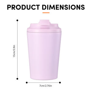 Оптовая Продажа, оптовая продажа, индивидуальная Двойная стенка для горячего и холодного путешествия, 12 унций, чашка для кофе из нержавеющей стали, кружка с цветной крышкой - Product Image 4