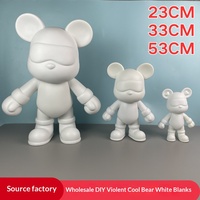 Ours en vinyle vierge à construire soi-même - Jouet blocs de construction et décoration créative tendance pour couple au style graffiti