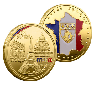Cổ phiếu pháp mốc kỷ niệm Hợp kim kẽm <span class=keywords><strong>3D</strong></span> tiền xu thiết lập tháp <span class=keywords><strong>Eiffel</strong></span> & Arc de Triomphe sơn mạ sưu tập tiền xu - Product Image 3