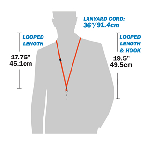 Cordón de correa de cuello de poliéster naranja al por mayor con logotipo personalizado soporte de tarjeta de nombre serigrafiado y cordón de tarjeta de trabajo - Product Image 2